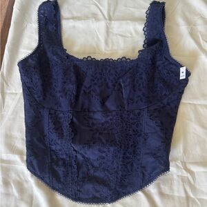 Victoria's Secret Midnight Blue Lace Top